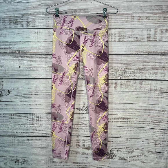 Athleta Girl XL High Rise Chit Chat Tight Purple Yellow - Picture 1 of 9